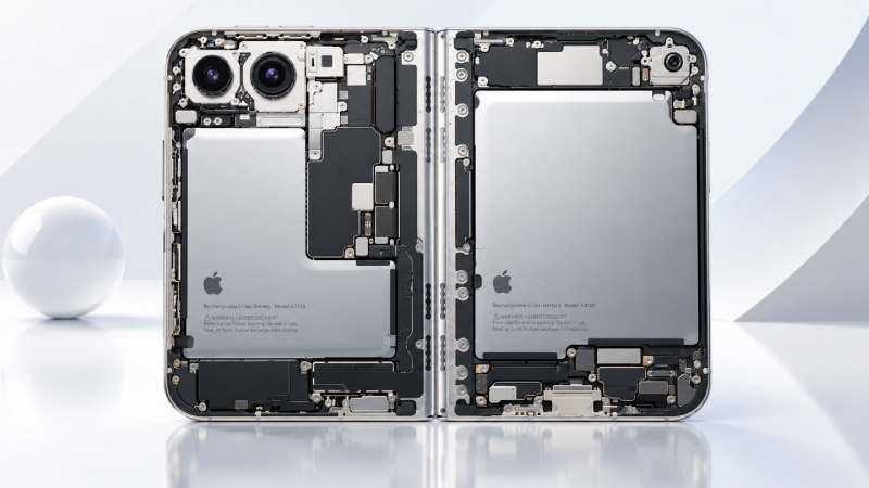 iPhone Duo (4883 мАч) держит до 44 часов видео на внешнем экране и до 31 часа &mdash; на внутреннем. Это больше, чем у базового iPhone 18 Pro (4056 мАч, 36 часов), но меньше, чем у iPhone 18 Pro Max (5567 мАч, 45 часов).