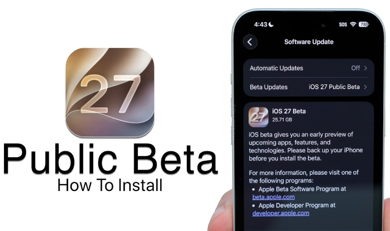 Установка бета-версии iOS 27