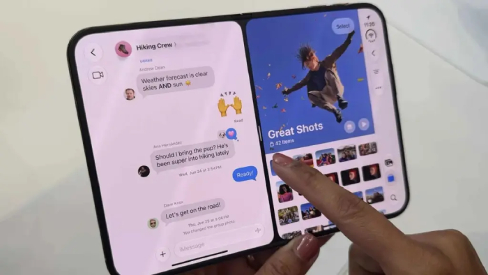 iPhone Duo в разложенном виде — внутренний экран 7,6 дюйма, практически iPad mini iPhone Duo в разложенном виде — внутренний экран 7,6 дюйма, практически iPad mini