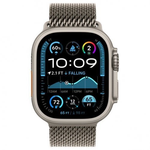 Apple Watch Ultra 2 GPS + Cellular, 49 мм, корпус из бежевого титана, ремешок Milanese бежевого цвета, L, MX5T3Q