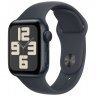 Apple Watch SE 2024, 40 мм, корпус из алюминия цвета «полуночный черный», спортивный ремешок цвета «полуночный черный» S/M, MXE73Q