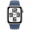 Apple Watch SE 2024, 40 мм, корпус из алюминия серебристого цвета, спортивный ремешок цвета «синий деним» M/L, MXED3Q