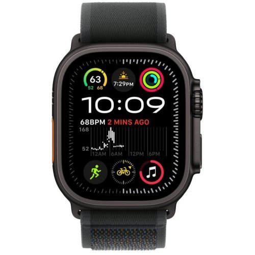 Apple Watch Ultra 2 GPS + Cellular, 49 мм, корпус черного из титана, ремешок Trail черного цвета, размер S/M, MX4U3