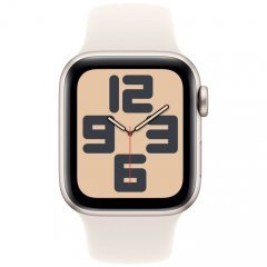 Apple Watch SE 2024, 40 мм, корпус из алюминия цвета «сияющая звезда», спортивный ремешок цвета «сияющая звезда» S/M, MXEF3Q