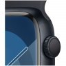 Apple Watch Series 9, 41 мм, корпус из алюминия цвета тёмная ночь, спортивный ремешок цвета тёмная ночь, размер S/M, MR8W3