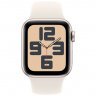 Apple Watch SE 2024, 44 мм, корпус из алюминия цвета «сияющая звезда», спортивный ремешок цвета «сияющая звезда» S/M, MXEU3Q