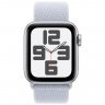 Apple Watch SE GPS + Cellular 2024, 40 мм, корпус из алюминия серебристого цвета, спортивный браслет дымчато-голубого цвета, MXGE3Q