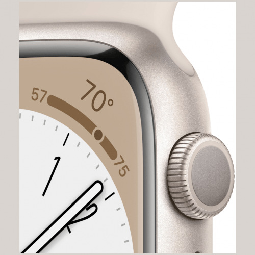 Apple Watch Series 8, 41 мм, корпус сияющая звезда, ремешок сияющая звезда, MNP63