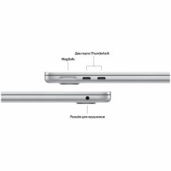 Apple MacBook Air 15" (M3, 8C CPU/10C GPU, 2024), 8 ГБ, 512 ГБ SSD, Silver, Серебристый, MRYQ3