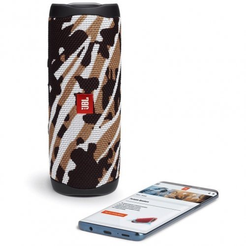 Беспроводная акустика JBL Flip 5, Black/White/Brown Camo