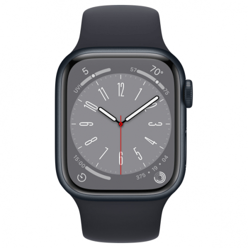 Apple Watch Series 8, 41 мм, корпус тёмная ночь, ремешок тёмная ночь, размер M/L, MNU83