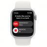 Apple Watch Series 8, 41 мм, корпус серебристый, спортивный ремешок белый, MP6K3