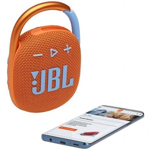 Портативная беспроводная колонка JBL Clip 4, Orange
