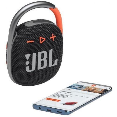 Портативная беспроводная колонка JBL Clip 4, Black/Orange