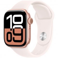 Apple Watch Series 10, 42 мм, корпус из алюминия цвета «розовое золото», спортивный ремешок цвета «румянец» S/M, MWWH3Q