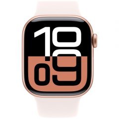 Apple Watch Series 10, 42 мм, корпус из алюминия цвета «розовое золото», спортивный ремешок цвета «румянец» S/M, MWWH3Q