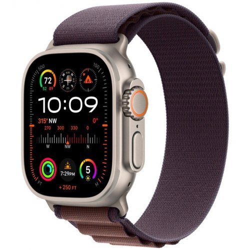 Apple Watch Ultra 2 GPS + Cellular, 49 мм, корпус из титана, ремешок Alpine цвета индиго, размер M, MRFF3