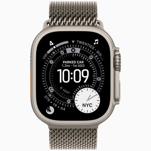 Apple Watch Ultra 3 GPS + Cellular, 49 мм Natural Titanium Case with Natural Titanium Milanese Loop, S