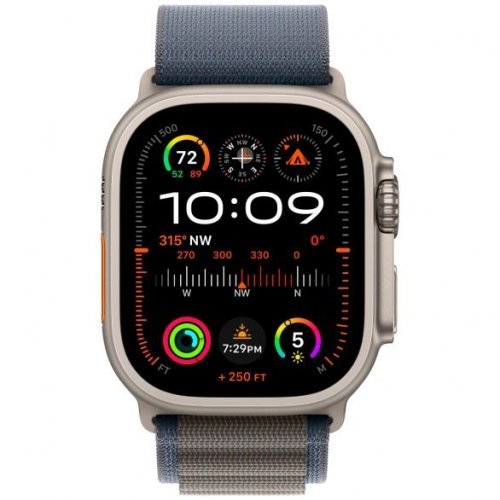 Apple Watch Ultra 2 GPS + Cellular, 49 мм, корпус из титана, ремешок Alpine синего цвета, размер L, MRFD3