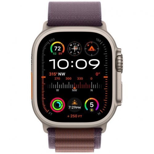 Apple Watch Ultra 2 GPS + Cellular, 49 мм, корпус из титана, ремешок Alpine цвета индиго, размер L, MRFG3