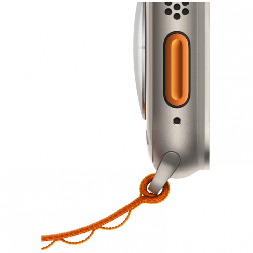 Apple Watch Ultra GPS + Cellular, 49 мм, корпус из титана, ремешок оранжевый, размер M, MQFL3