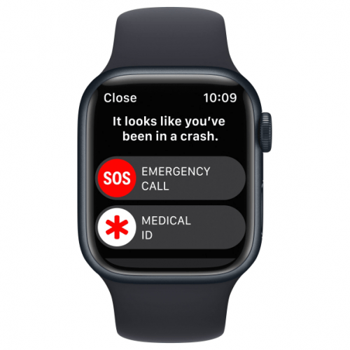 Apple Watch Series 8, 41 мм, корпус тёмная ночь, ремешок тёмная ночь, размер S/M, MNU73