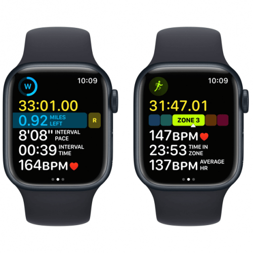 Apple Watch Series 8, 41 мм, корпус тёмная ночь, ремешок тёмная ночь, размер S/M, MNU73