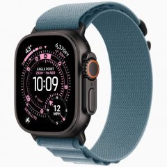 Apple Watch Ultra 3 GPS + Cellular, 49 мм Black Titanium Case with Light Blue Alpine Loop, S