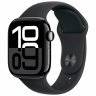 Apple Watch Series 10 GPS + Cellular, 46 мм, корпус из алюминия цвета «чёрный глянец», спортивный ремешок черного цвета M/L, MWY43Q