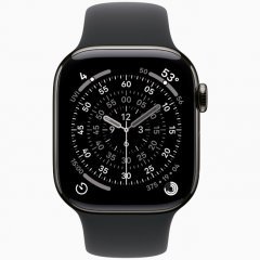 Apple Watch Series 11 GPS + Cellular, 42 мм Slate Titanium Case with Black Sport Band, S/M