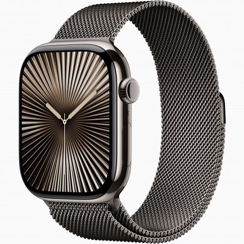 Apple Watch Series 10 GPS + Cellular, 46 мм Slate Titanium Case with Slate Milanese Loop, S/M, MC7R4Q