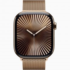 Apple Watch Series 10 GPS + Cellular, 46 мм Gold Titanium Case with Gold Milanese Loop, S/M, MC7T4Q