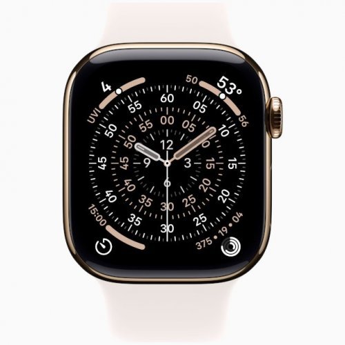 Apple Watch Series 11 GPS + Cellular, 46 мм Gold Titanium Case with Light Blush Sport Band, S/M