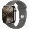 Apple Watch Series 10 GPS + Cellular, 46 мм Natural Titanium Case with Stone Grey Sport Band, M/L, MWYA3Q