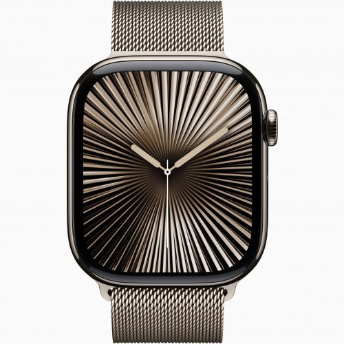 Apple Watch Series 10 GPS + Cellular, 46 мм Natural Titanium Case with Natural Milanese Loop, M/L, MWYC3Q