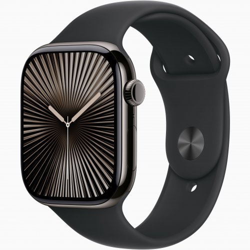 Apple Watch Series 10 GPS + Cellular, 46 мм Slate Titanium Case with Black Sport Band, S/M, MWYD3Q