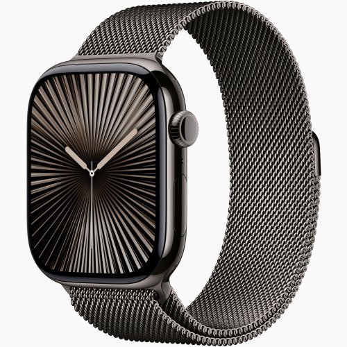 Apple Watch Series 10 GPS + Cellular, 46 мм Slate Titanium Case with Slate Milanese Loop, M/L, MWYW3Q
