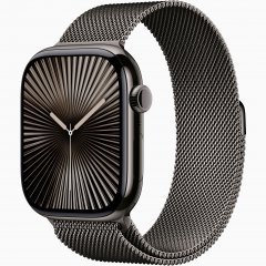 Apple Watch Series 10 GPS + Cellular, 46 мм Slate Titanium Case with Slate Milanese Loop, M/L, MWYW3Q