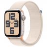 Apple Watch SE 2023, 44 мм, корпус из алюминия цвета сияющая звезда, спортивный браслет цвета сияющая звезда, MRE63