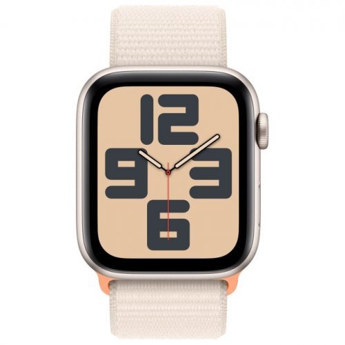 Apple Watch SE 2023, 44 мм, корпус из алюминия цвета сияющая звезда, спортивный браслет цвета сияющая звезда, MRE63