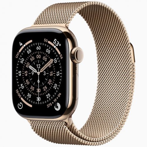 Apple Watch Series 11 GPS + Cellular, 42 мм Gold Titanium Case with Gold Milanese Loop