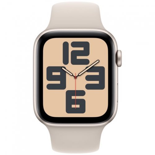 Apple Watch SE 2023, 40 мм, корпус из алюминия цвета сияющая звезда, спортивный ремешок цвета сияющая звезда S/M, MR9U3