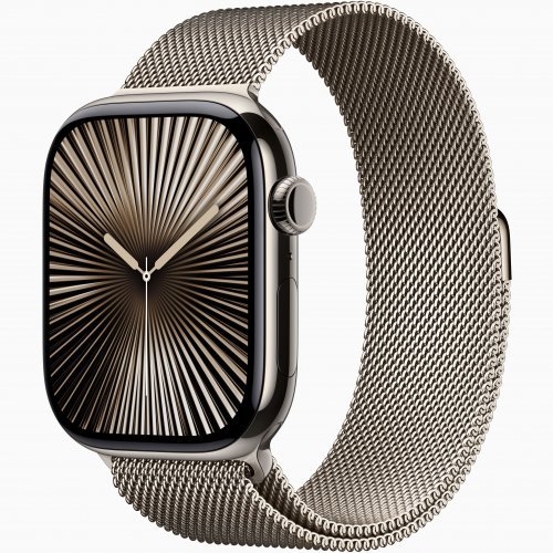 Apple Watch Series 10 GPS + Cellular, 42 мм Natural Titanium Case with Natural Milanese Loop, MWXF3Q