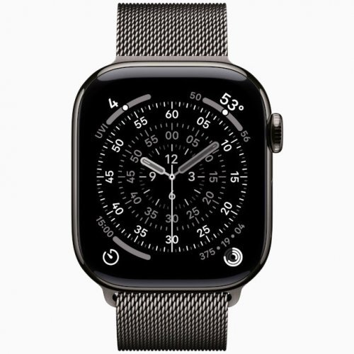 Apple Watch Series 11 GPS + Cellular, 46 мм Slate Titanium Case with Slate Milanese Loop