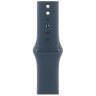 Apple Watch SE 2023, 44 мм, корпус из алюминия серебристого цвета, спортивный ремешок цвета грозовой синий, размер M/L, MREE3