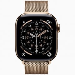 Apple Watch Series 11 GPS + Cellular, 46 мм Gold Titanium Case with Gold Milanese Loop