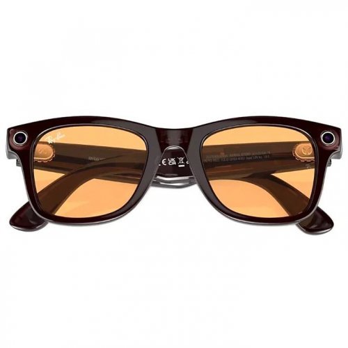 Умные очки Ray-Ban Wayfarer Shiny Rebel Black/Amber