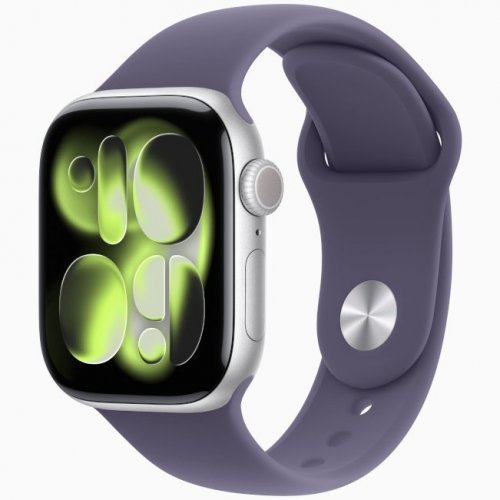 Apple Watch Series 11 GPS, 42 мм Silver Aluminum Case with Purple Fog Sport Band, M/L