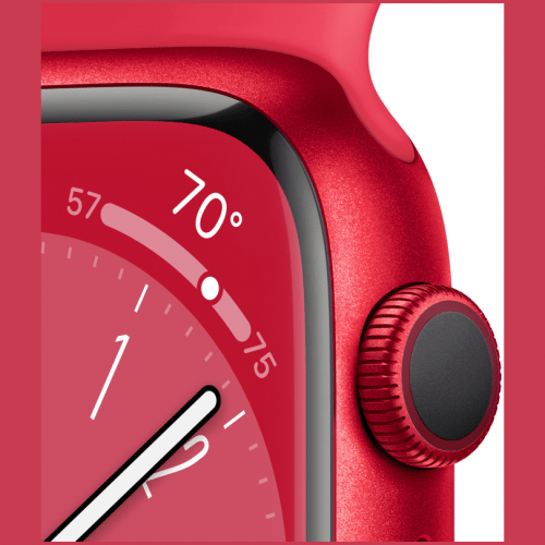 Apple Watch Series 8, 41 мм, корпус (PRODUCT) RED, ремешок (PRODUCT) RED, размер S/M, MNUG3