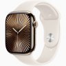 Apple Watch Series 10 GPS + Cellular, 42 мм Gold Titanium Case with Starlight Sport Band, S/M, MX063Q